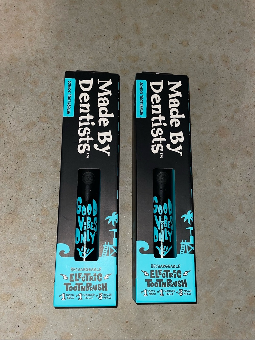 Made By Dentists Sonic Rechargeable Electric Toothbrush 2-Pack 3 Heads